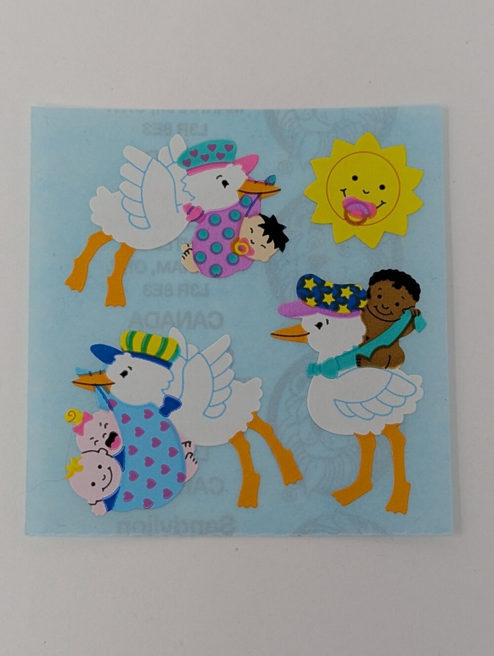 Sandylion Stickers Vintage Stork Babies Baby